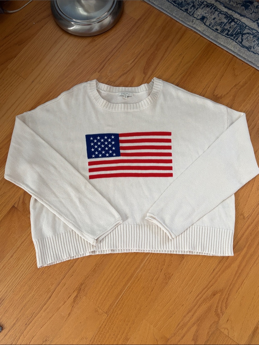 Z SUPPLY sienna flag sweater in seasalt size large